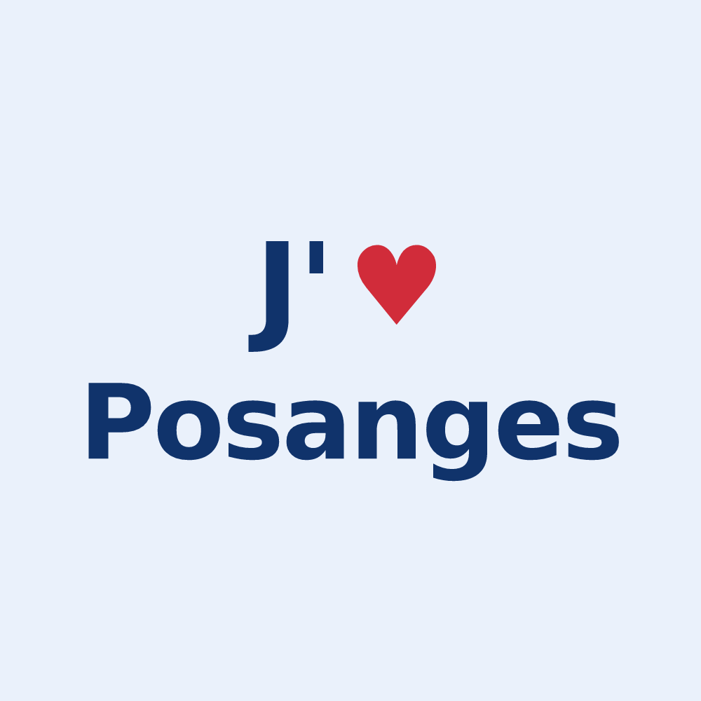 Sticker personnalisé Posanges — design J'aime Posanges
