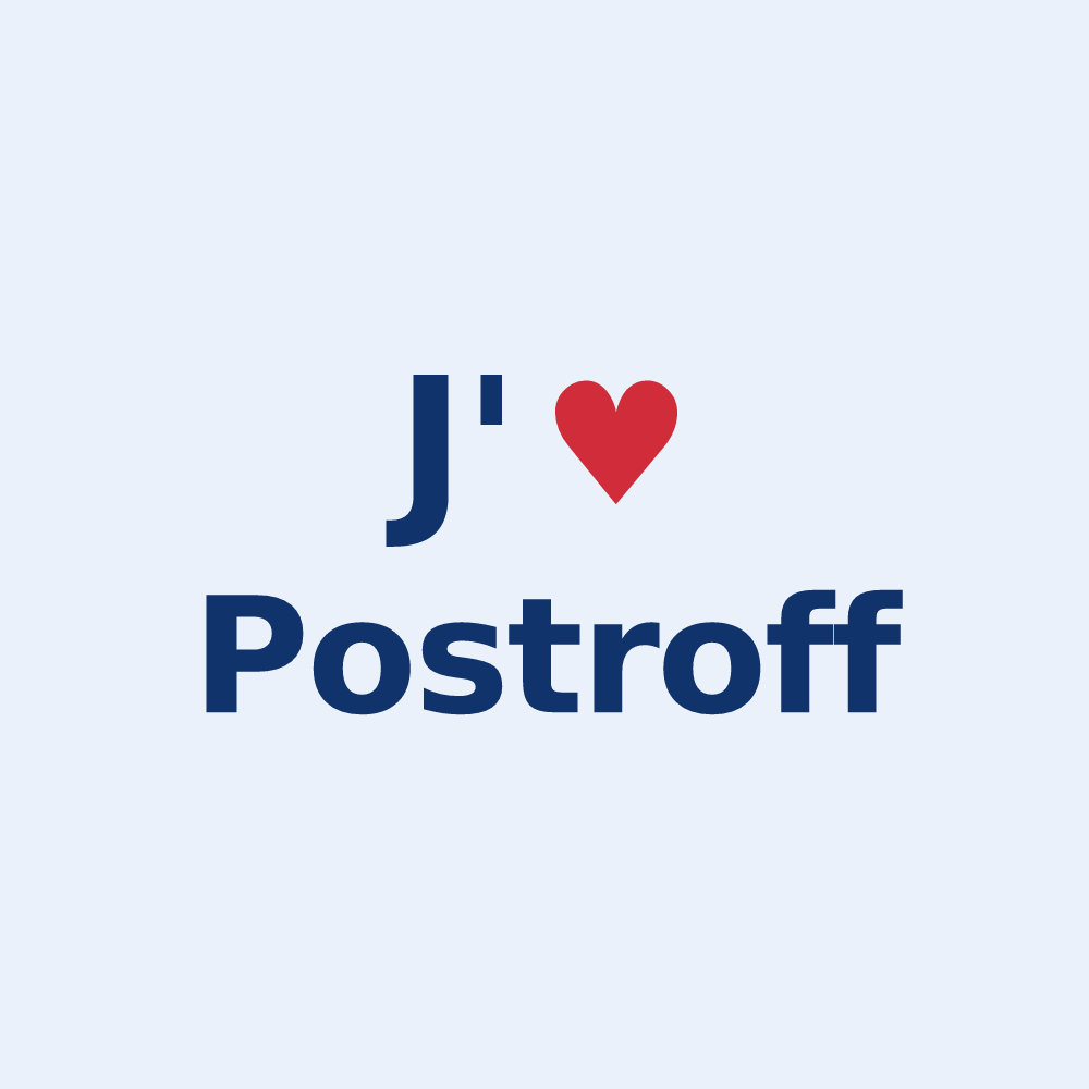 Sticker personnalisé Postroff — design J'aime Postroff