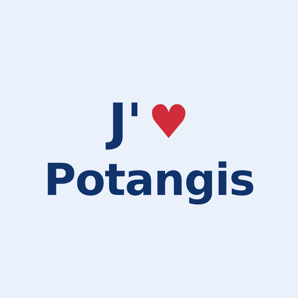 Sticker personnalisé Potangis — design J'aime Potangis