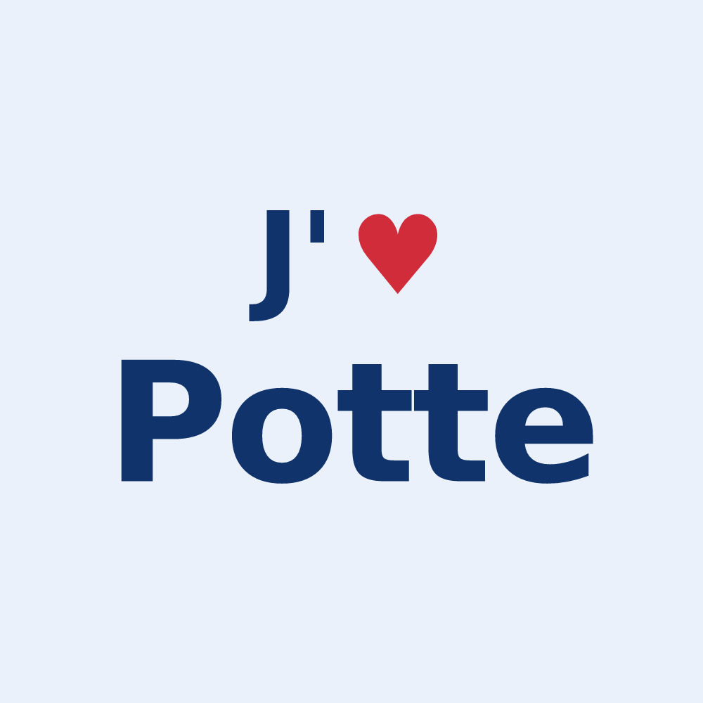 Sticker personnalisé Potte — design J'aime Potte