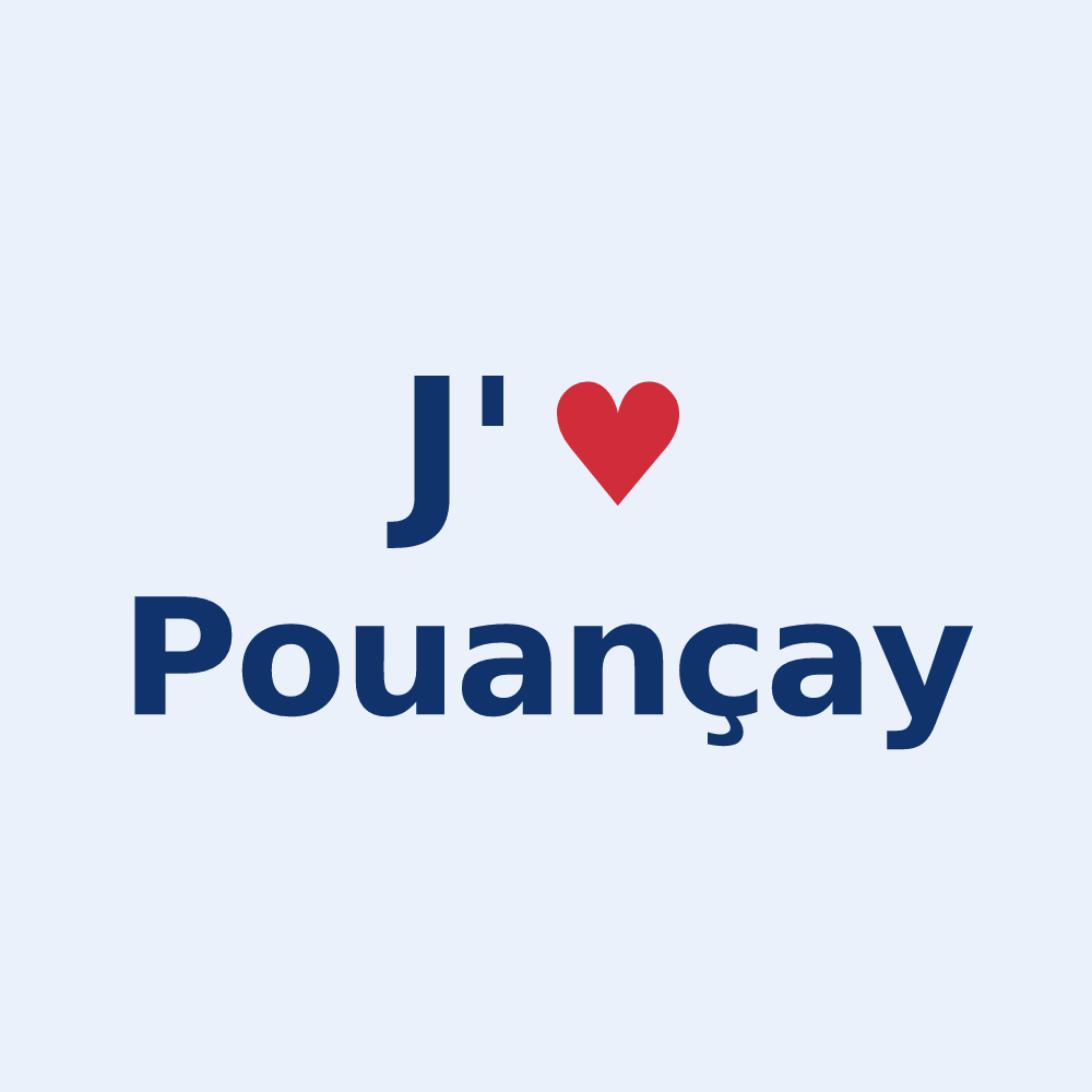 Sticker personnalisé Pouançay — design J'aime Pouançay