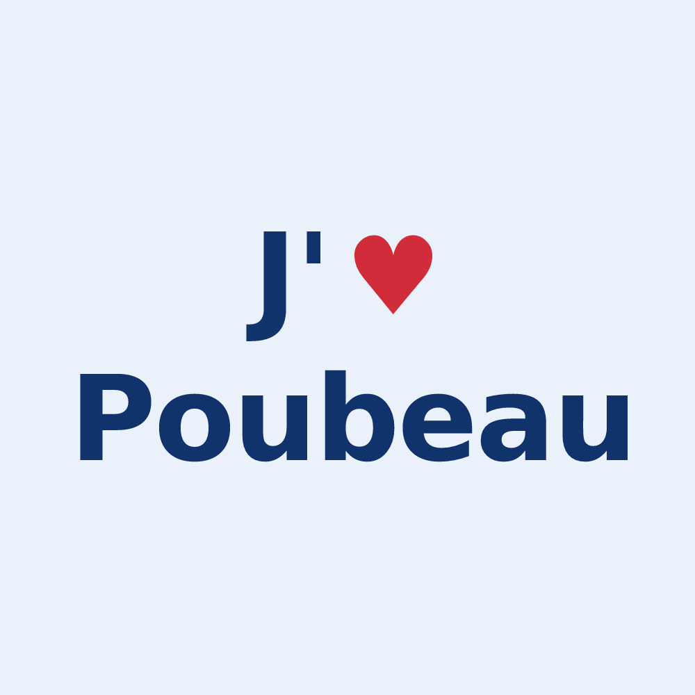 Sticker personnalisé Poubeau — design J'aime Poubeau