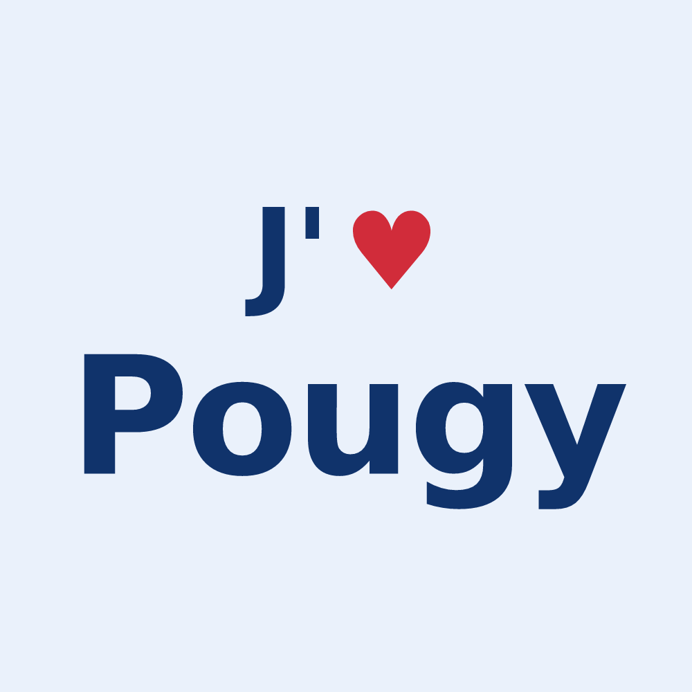 Sticker personnalisé Pougy — design J'aime Pougy