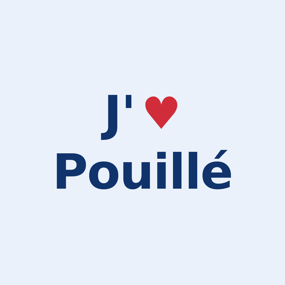 Sticker personnalisé Pouillé — design J'aime Pouillé