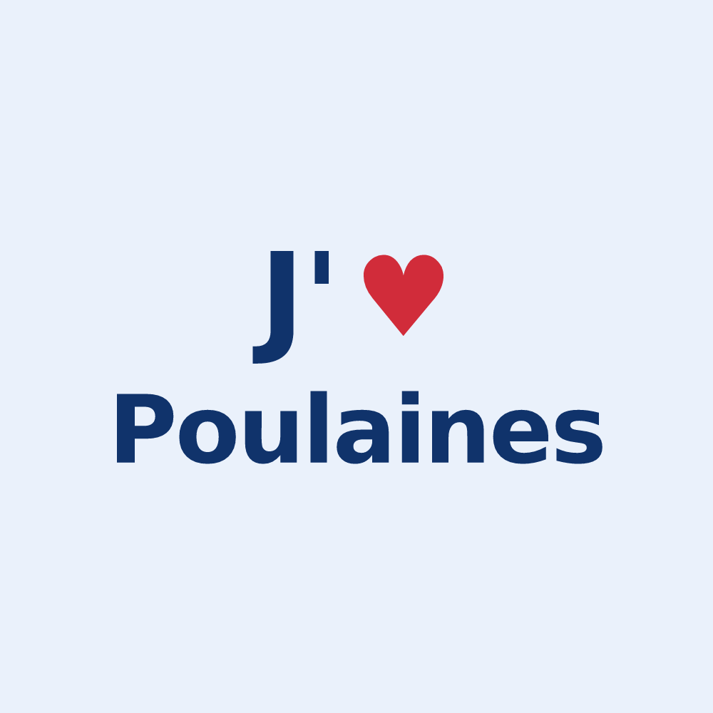 Sticker personnalisé Poulaines — design J'aime Poulaines
