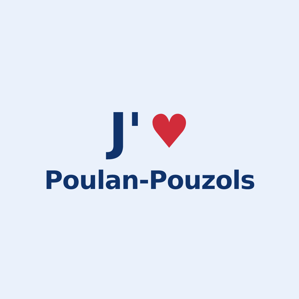 Sticker personnalisé Poulan-Pouzols — design J'aime Poulan-Pouzols