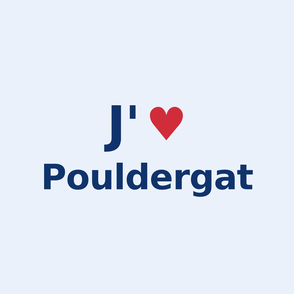 Sticker personnalisé Pouldergat — design J'aime Pouldergat