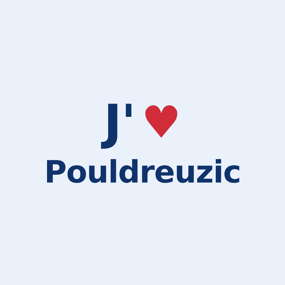 Sticker personnalisé Pouldreuzic — design J'aime Pouldreuzic