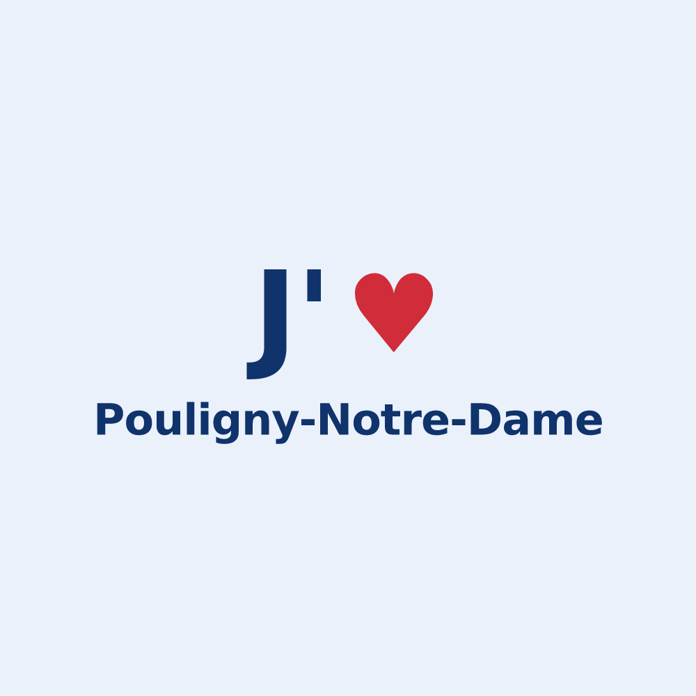 Sticker personnalisé Pouligny-Notre-Dame — design J'aime Pouligny-Notre-Dame