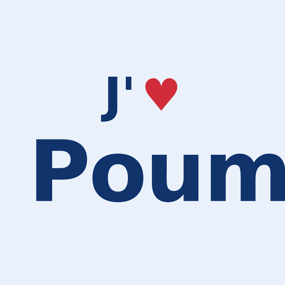 Sticker personnalisé Poum — design J'aime Poum