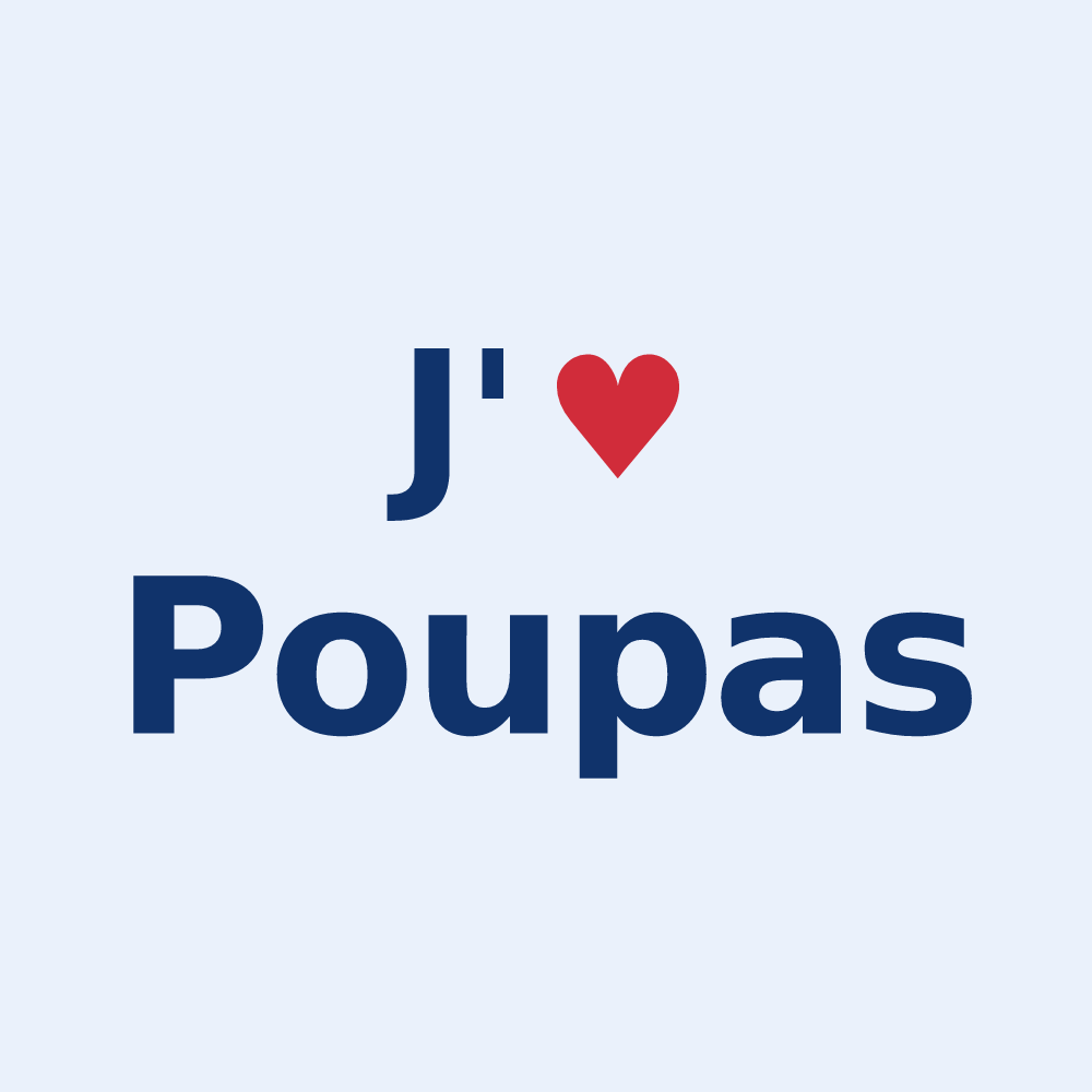 Sticker personnalisé Poupas — design J'aime Poupas