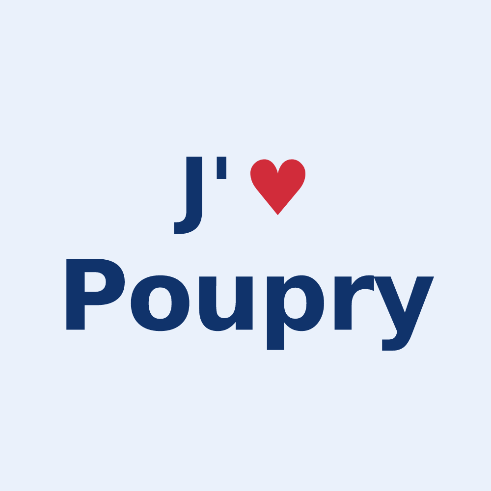 Sticker personnalisé Poupry — design J'aime Poupry