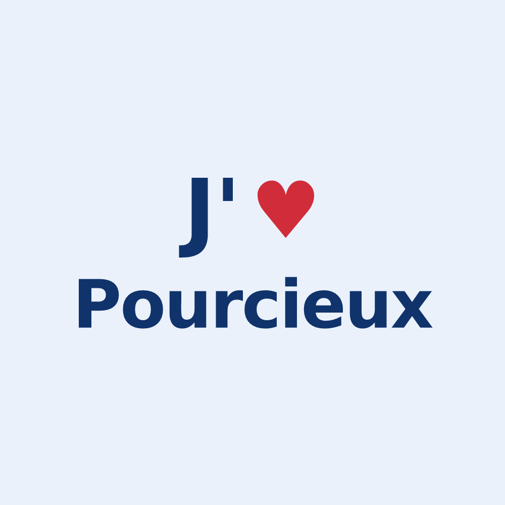 Sticker personnalisé Pourcieux — design J'aime Pourcieux