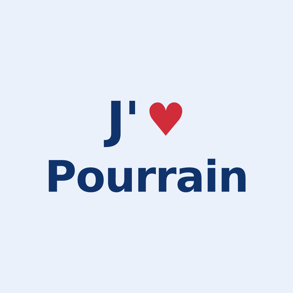 Sticker personnalisé Pourrain — design J'aime Pourrain
