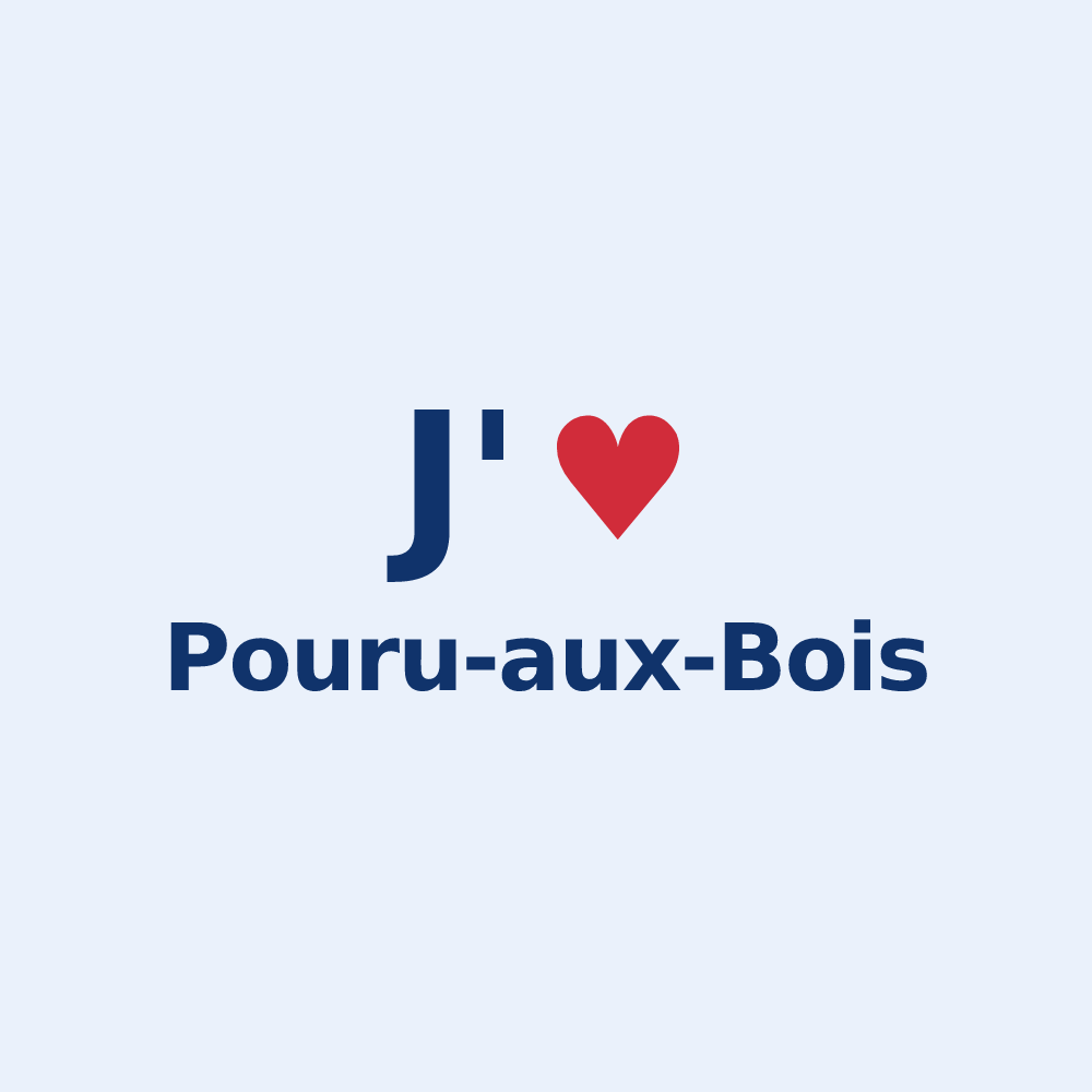 Sticker personnalisé Pouru-aux-Bois — design J'aime Pouru-aux-Bois