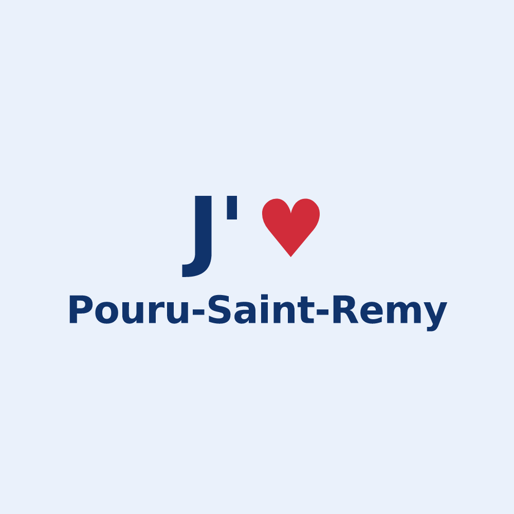 Sticker personnalisé Pouru-Saint-Remy — design J'aime Pouru-Saint-Remy