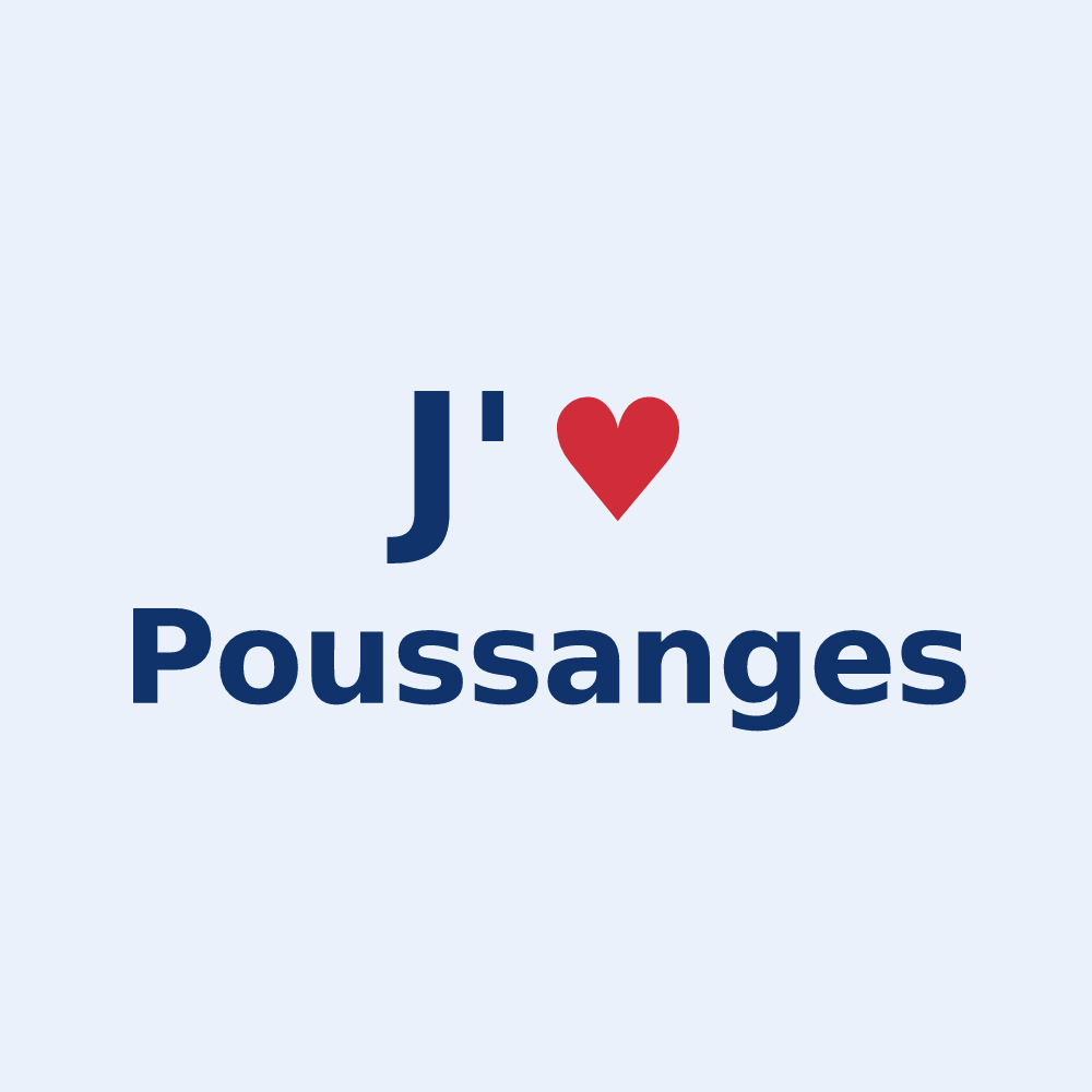 Sticker personnalisé Poussanges — design J'aime Poussanges