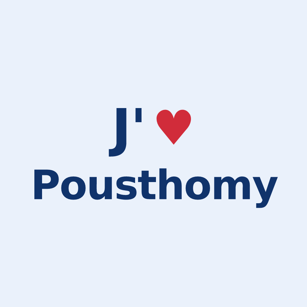 Sticker personnalisé Pousthomy — design J'aime Pousthomy