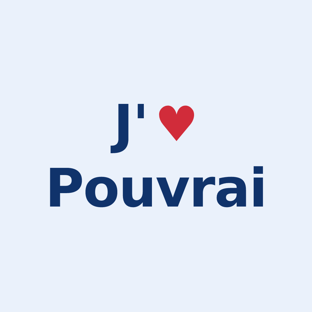 Sticker personnalisé Pouvrai — design J'aime Pouvrai