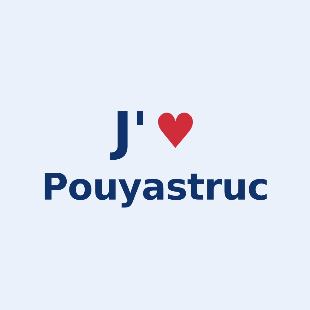 Sticker personnalisé Pouyastruc — design J'aime Pouyastruc