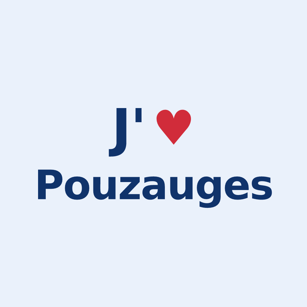 Sticker personnalisé Pouzauges — design J'aime Pouzauges