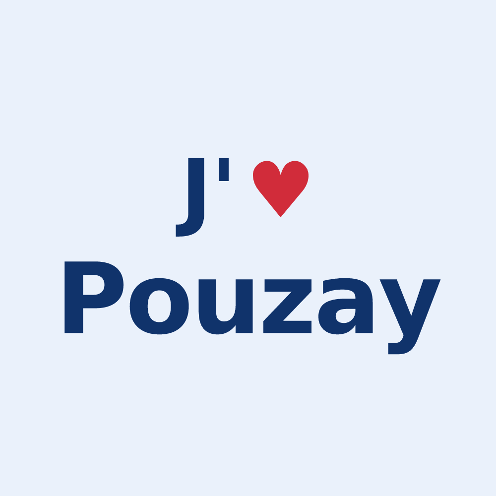 Sticker personnalisé Pouzay — design J'aime Pouzay