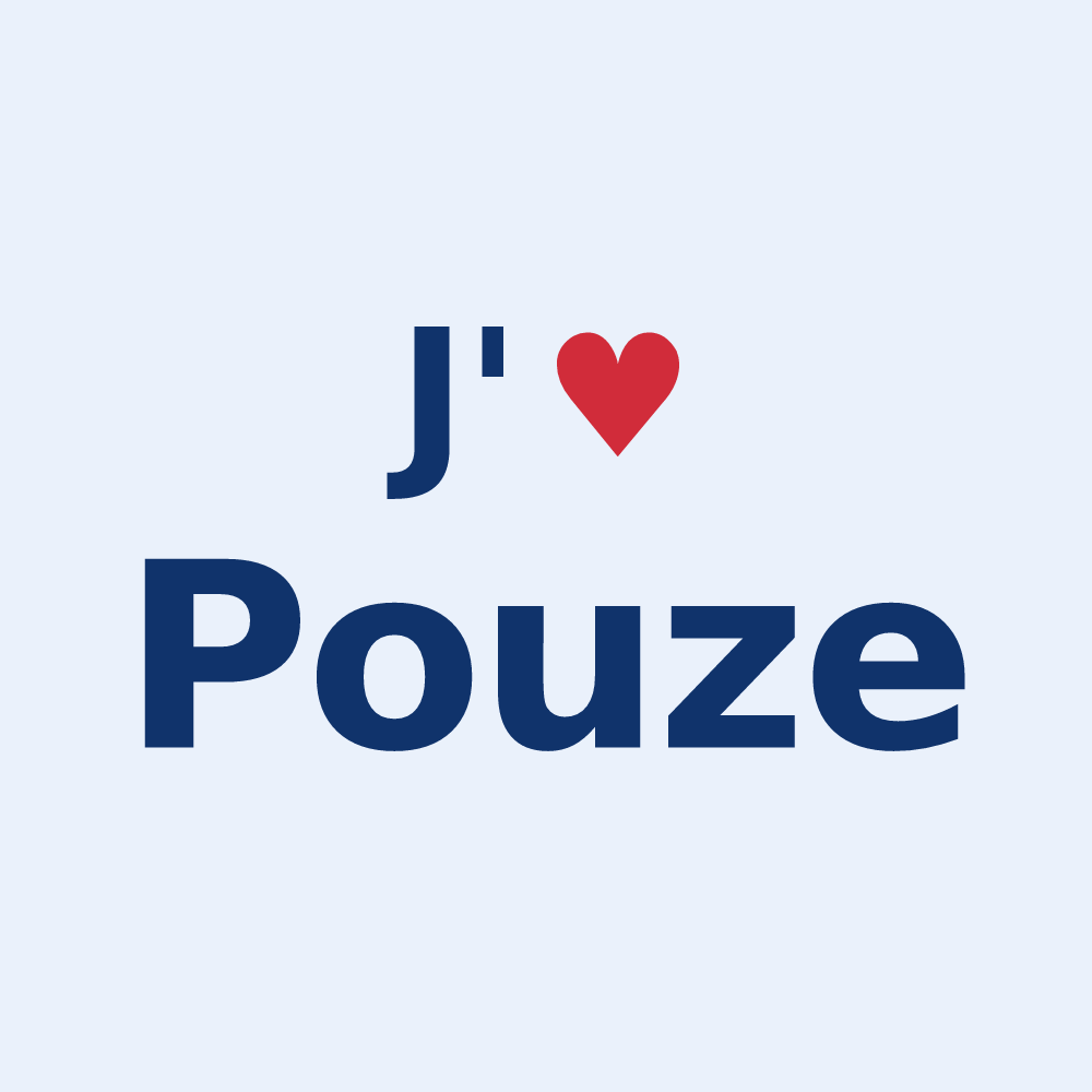 Sticker personnalisé Pouze — design J'aime Pouze