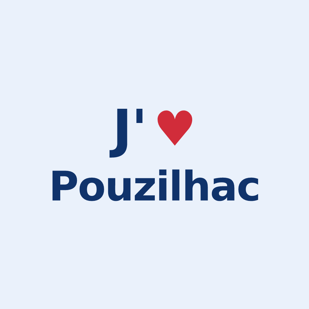 Sticker personnalisé Pouzilhac — design J'aime Pouzilhac