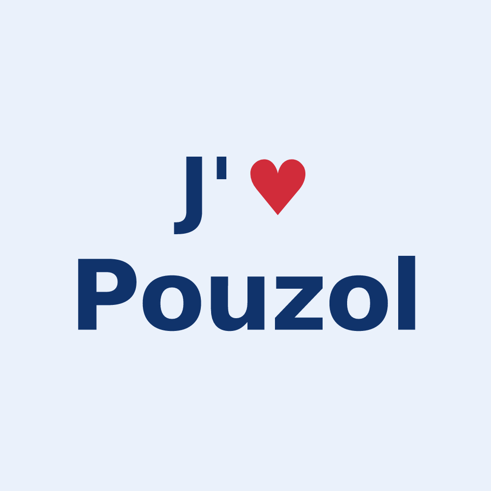 Sticker personnalisé Pouzol — design J'aime Pouzol