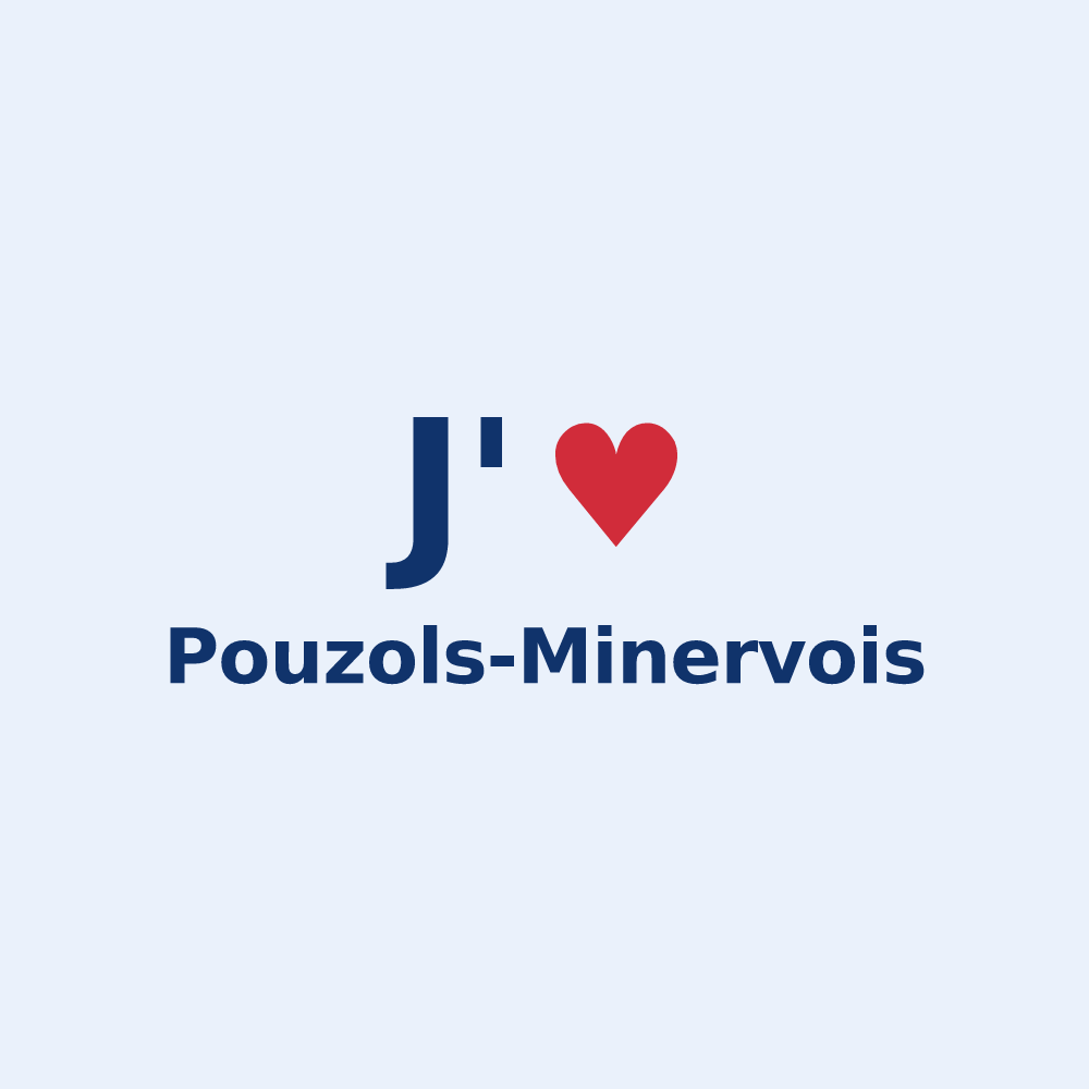 Sticker personnalisé Pouzols-Minervois — design J'aime Pouzols-Minervois