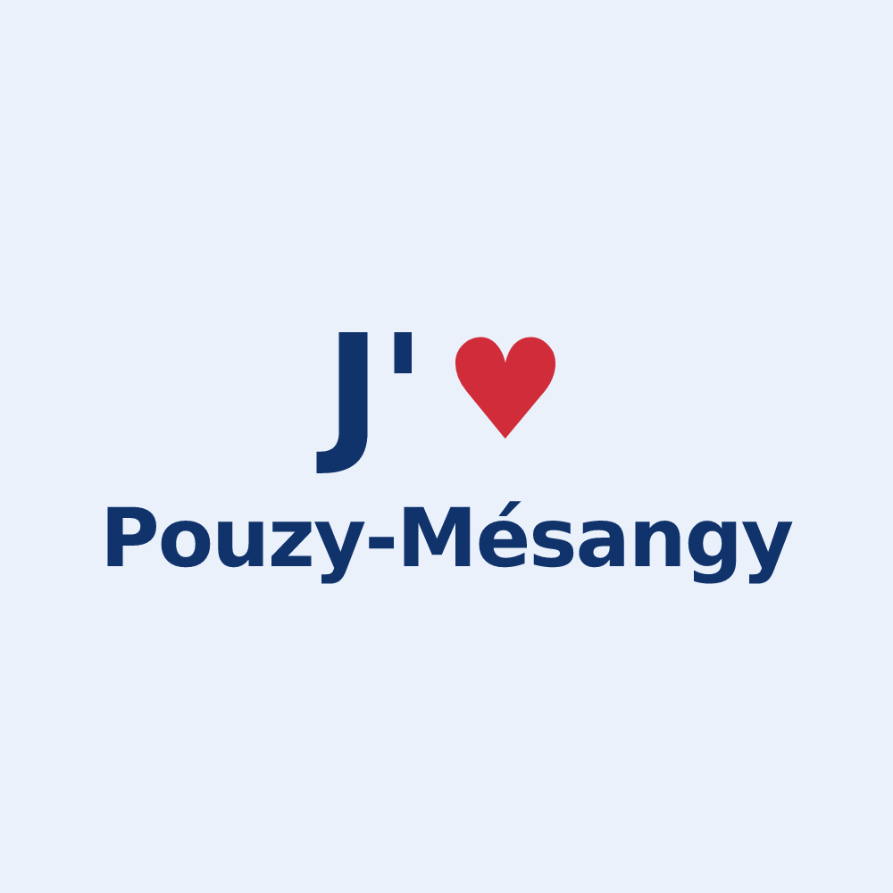 Sticker personnalisé Pouzy-Mésangy — design J'aime Pouzy-Mésangy