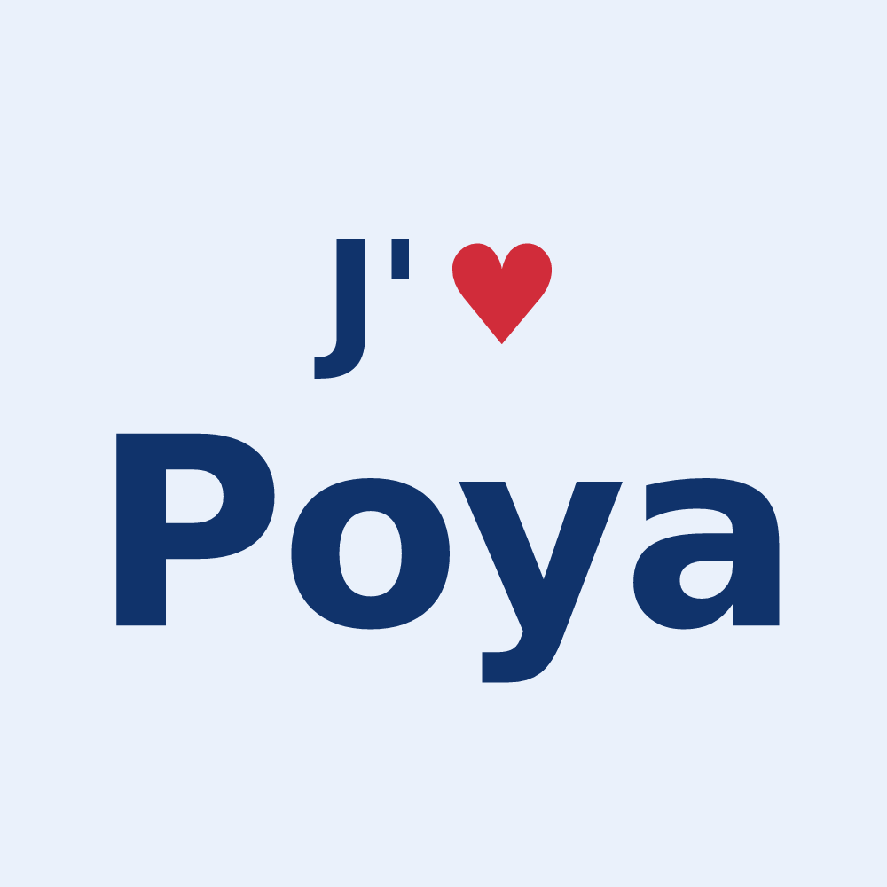 Sticker personnalisé Poya — design J'aime Poya