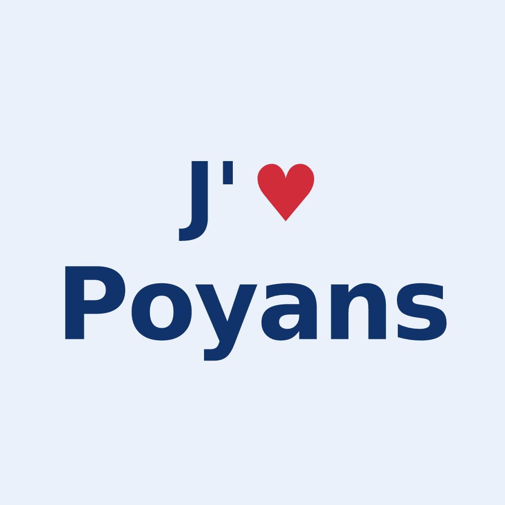 Sticker personnalisé Poyans — design J'aime Poyans