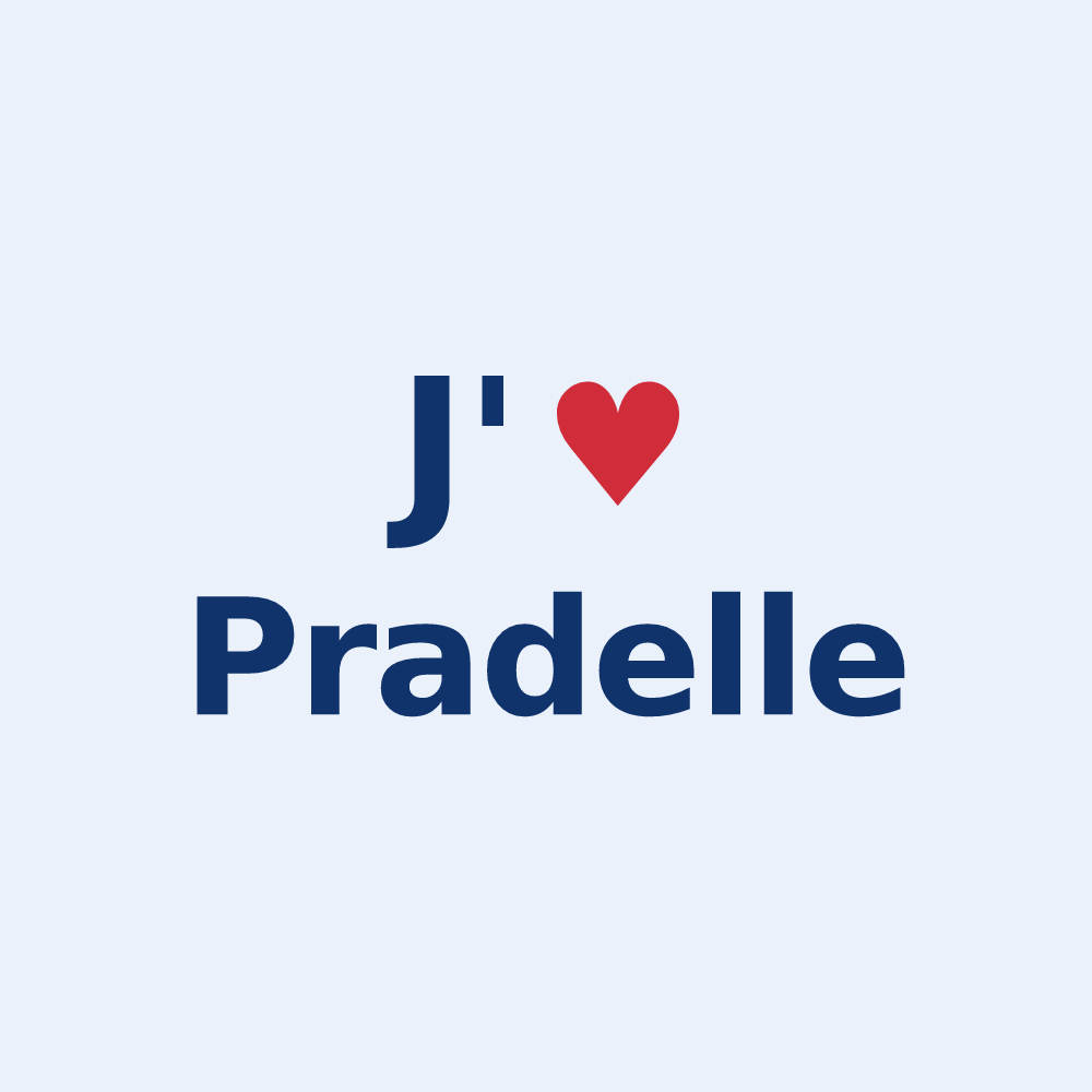Sticker personnalisé Pradelle — design J'aime Pradelle