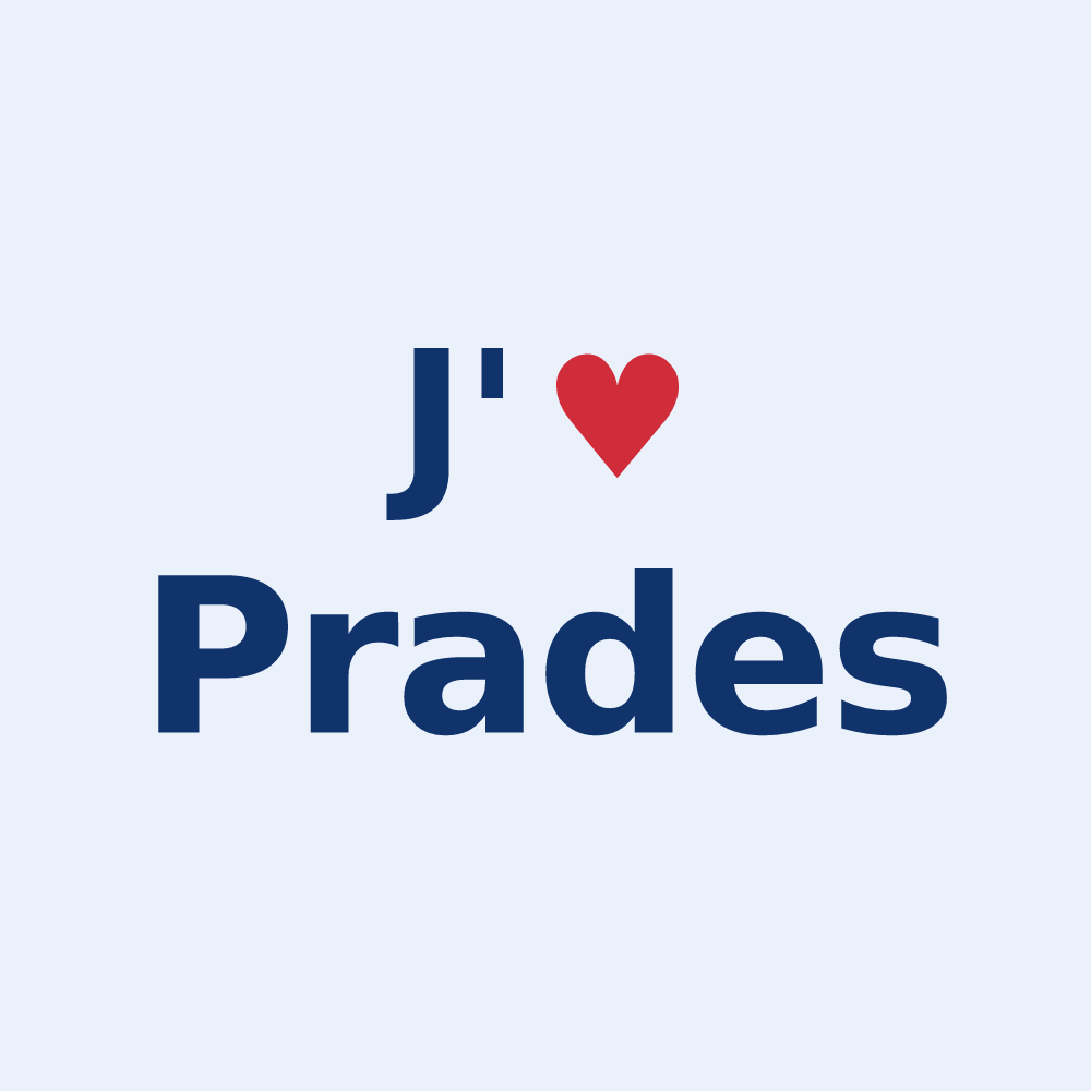 Sticker personnalisé Prades — design J'aime Prades