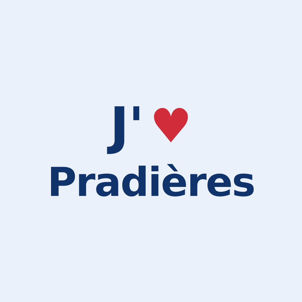 Sticker personnalisé Pradières — design J'aime Pradières