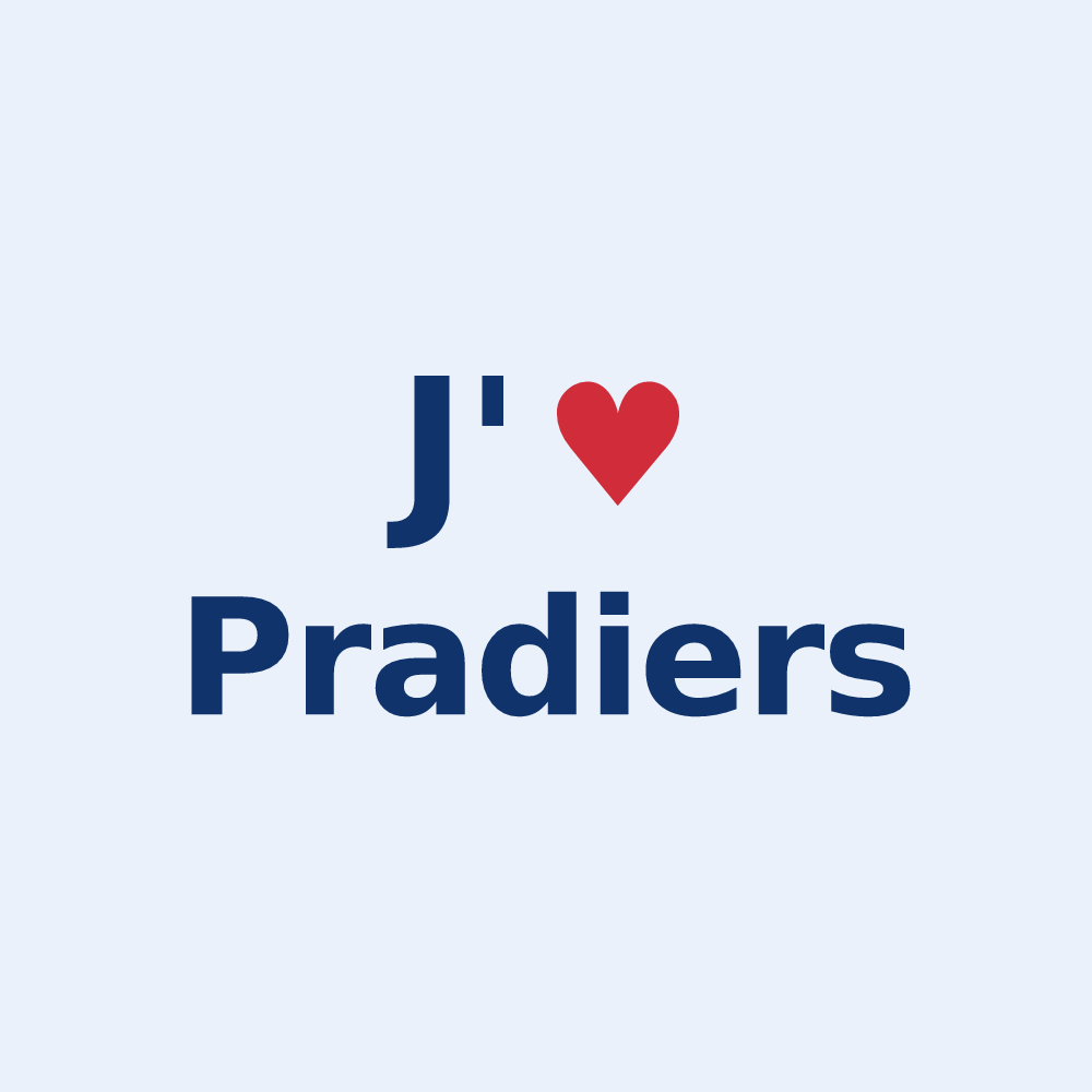 Sticker personnalisé Pradiers — design J'aime Pradiers