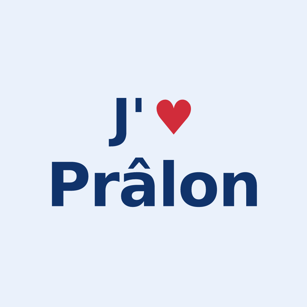 Sticker personnalisé Prâlon — design J'aime Prâlon