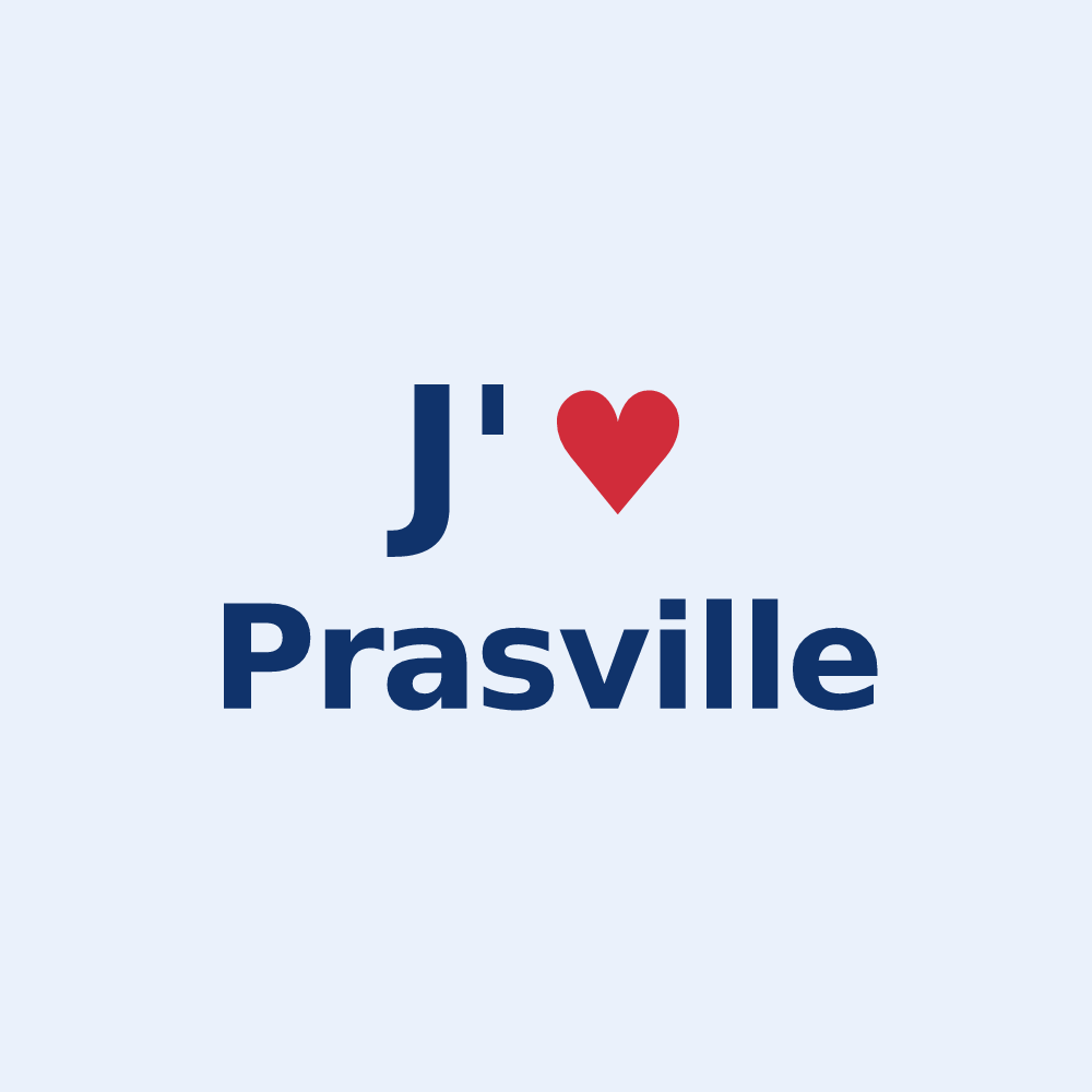 Sticker personnalisé Prasville — design J'aime Prasville