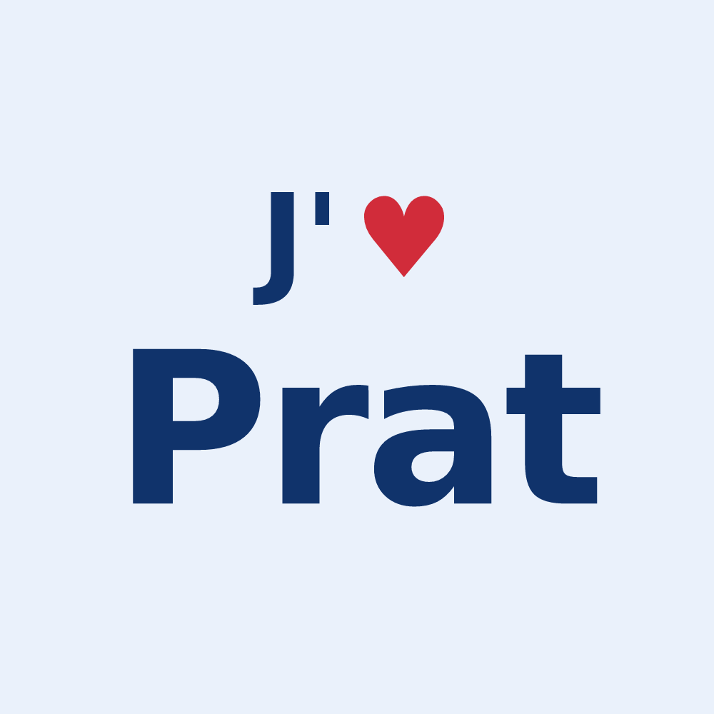 Sticker personnalisé Prat — design J'aime Prat