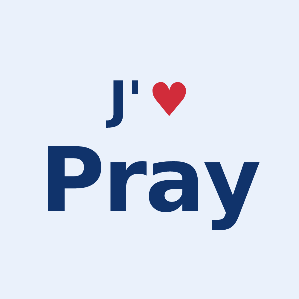 Sticker personnalisé Pray — design « J'aime Pray » imprimé sur le sticker