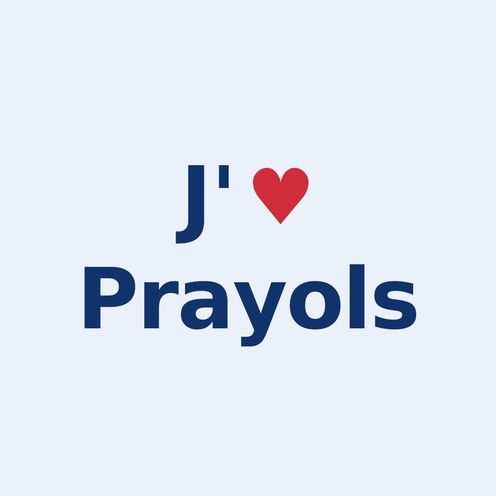Sticker personnalisé Prayols — design J'aime Prayols