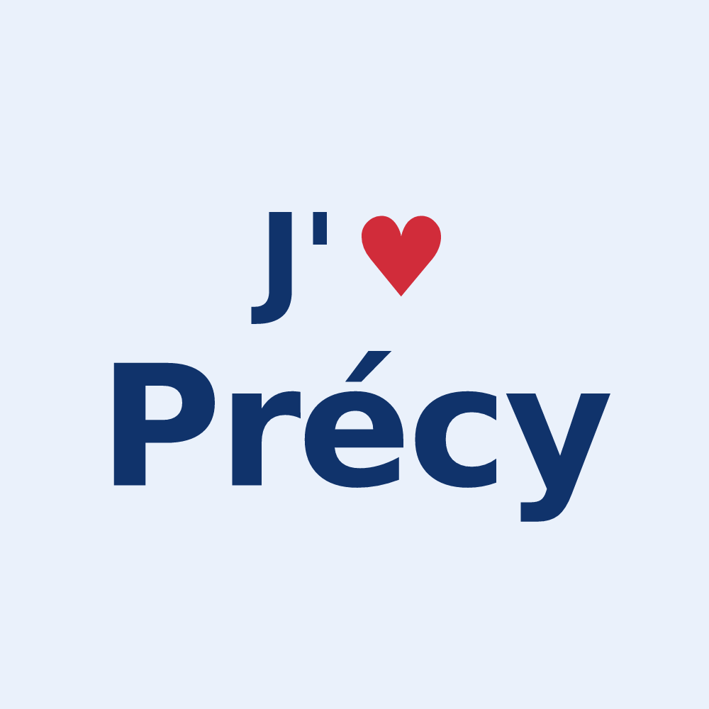 Sticker personnalisé Précy — design J'aime Précy