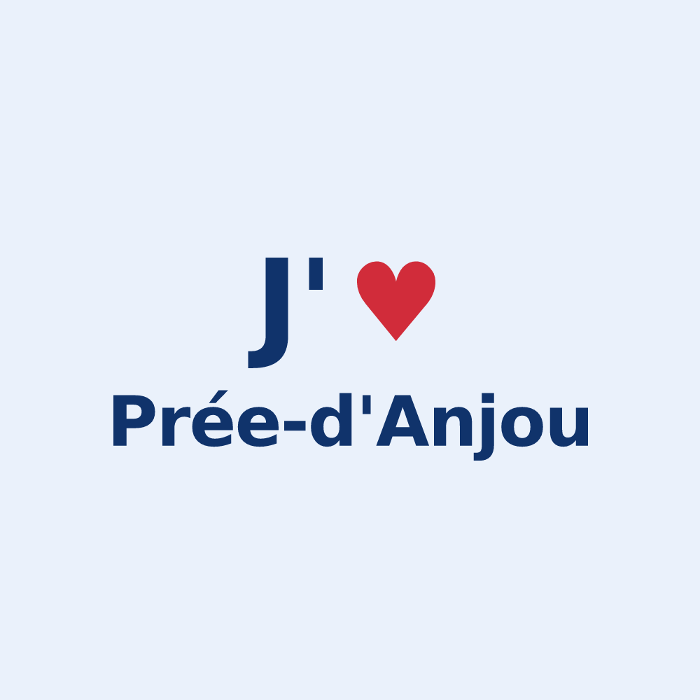 Sticker personnalisé Prée-d'Anjou — design J'aime Prée-d'Anjou