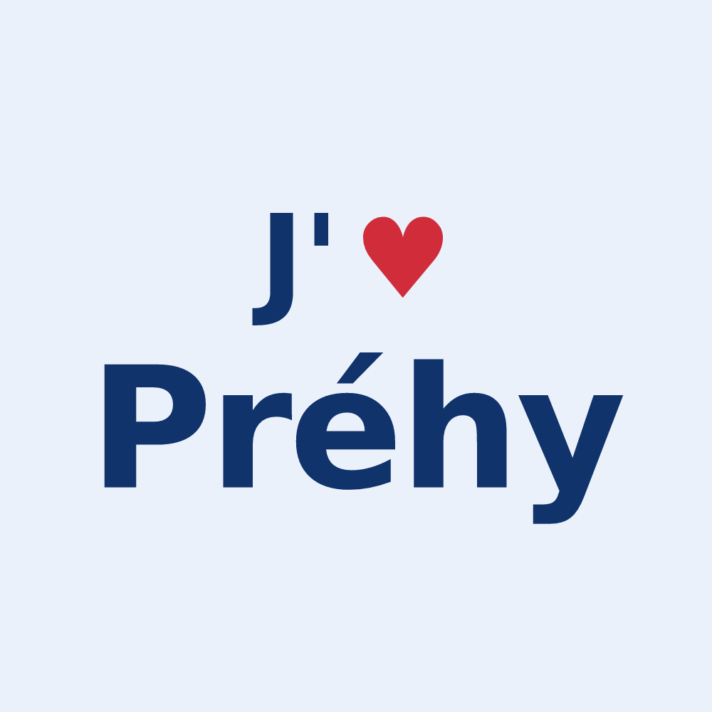 Sticker personnalisé Préhy — design J'aime Préhy