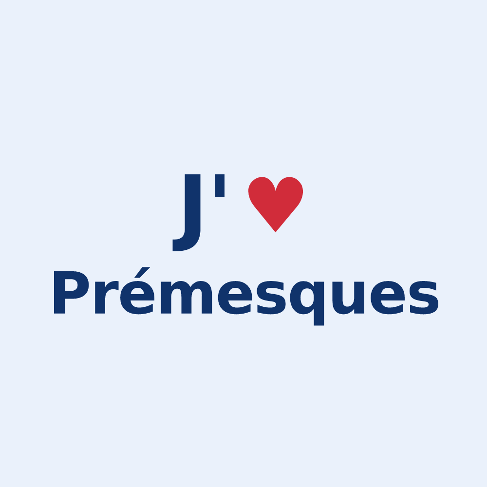 Sticker personnalisé Prémesques — design J'aime Prémesques