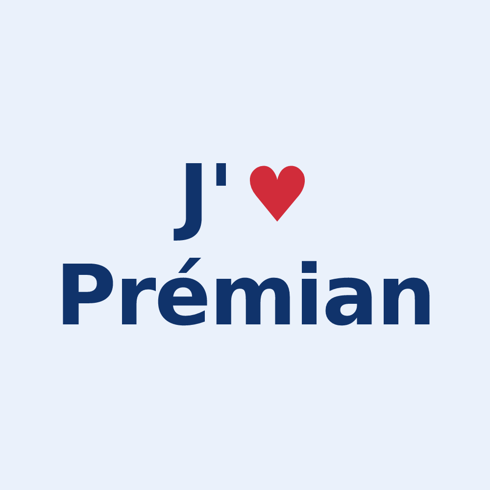 Sticker personnalisé Prémian — design J'aime Prémian