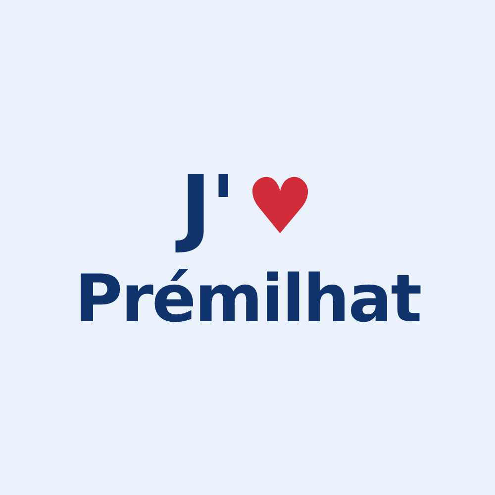 Sticker personnalisé Prémilhat — design J'aime Prémilhat