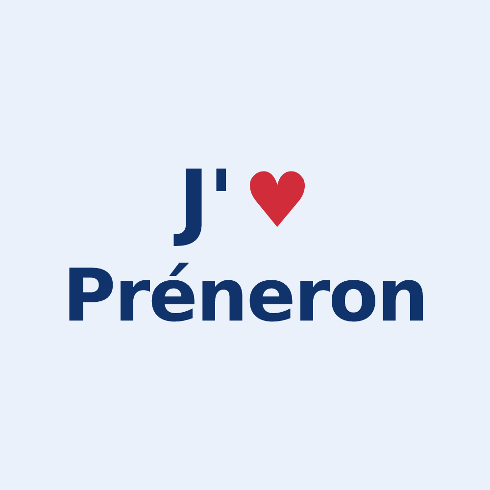 Sticker personnalisé Préneron — design J'aime Préneron