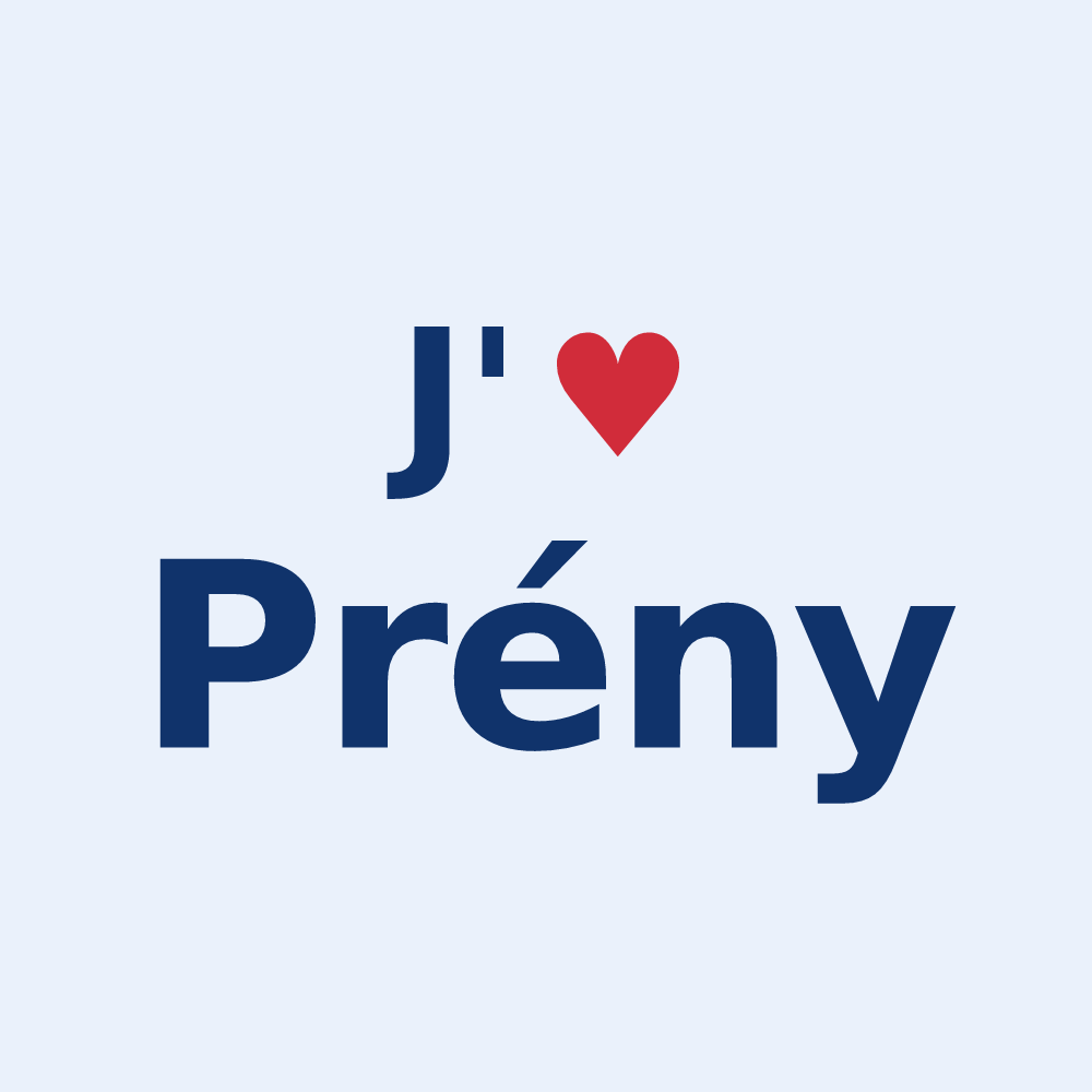 Sticker personnalisé Prény — design J'aime Prény